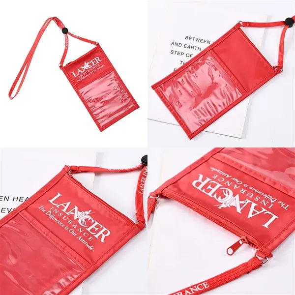Polyester Economy Event Neck wallet with Lanyard