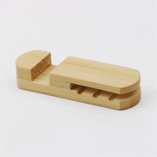 Eco-Friendly Bamboo Desktop Cable Organizer Phone Stand