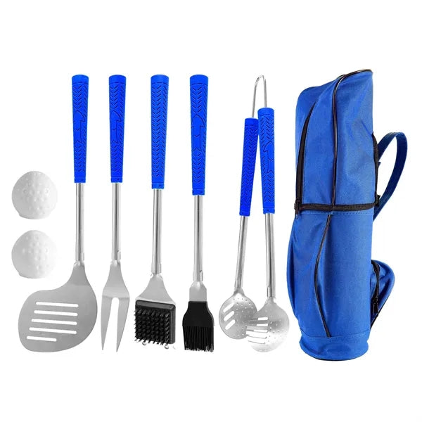 8-Pcs Golf-Club Shaped BBQ Tools Set