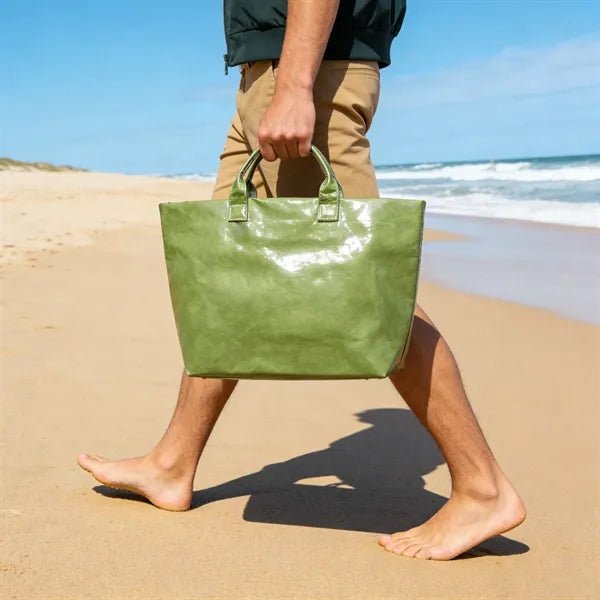 Waterproof Dupont Paper Shopping Tote Bag 13.4"x12"x5.5"