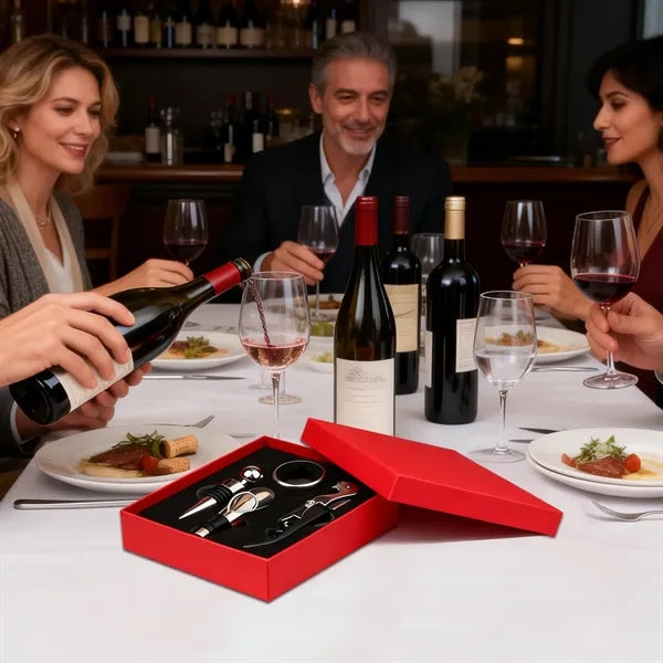 4 Piece Premium Wine Opener Set With Case