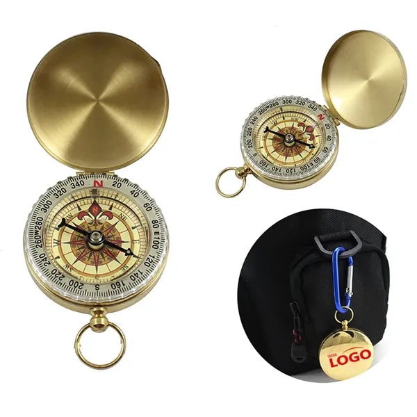 Classic Pocket Style Camping Copper Compass