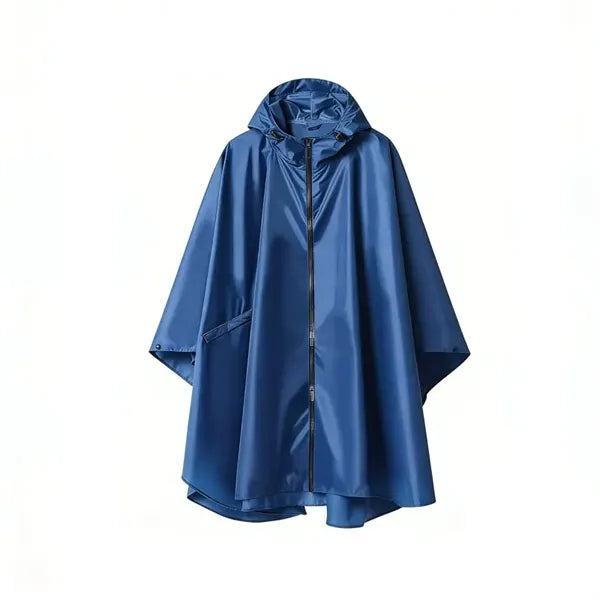 Zipper Rain Poncho Jacket With Pocket
