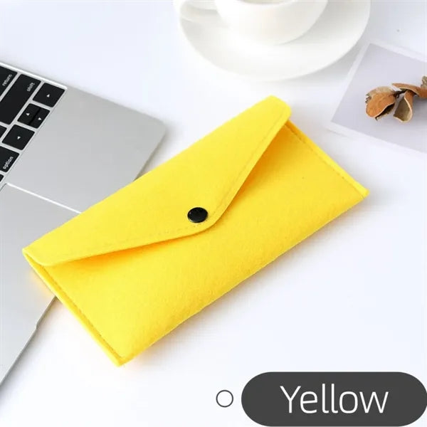 Felt Snap Button Organizer Pouch Compact Storage