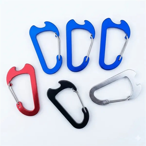 Logo Hook D Shaped Keychain Carabiner Bottle opener