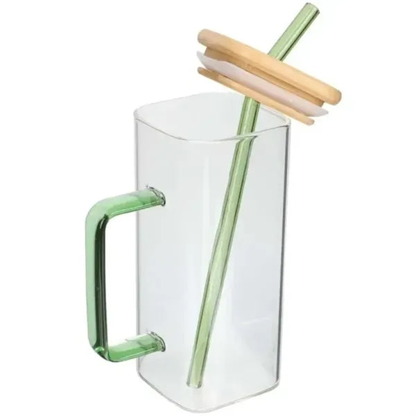 Eco-Friendly Glass Jar with Bamboo Lid & Handle
