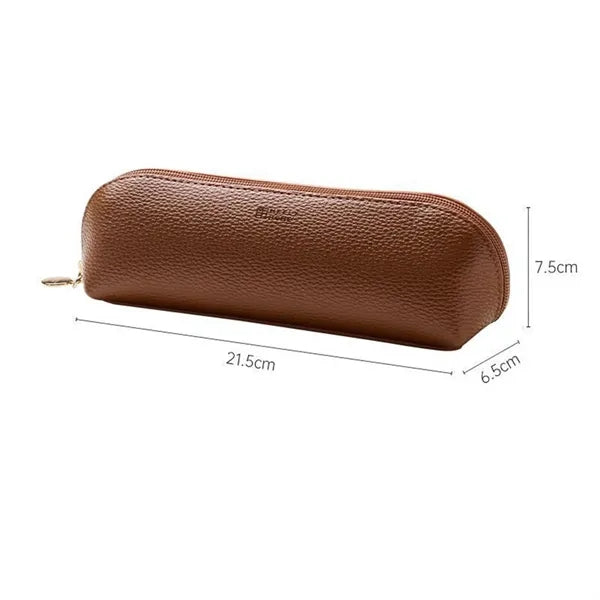 Leather Zipper Pencil Case