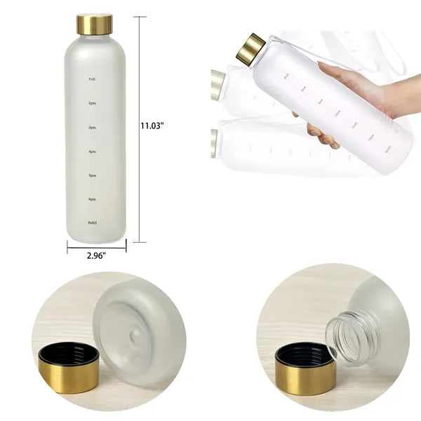 33 oz Gradient Frosted Space Water Bottle with Time Marker