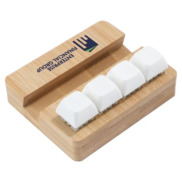 Bamboo Phone Stand with Stress Reliever Keyboard