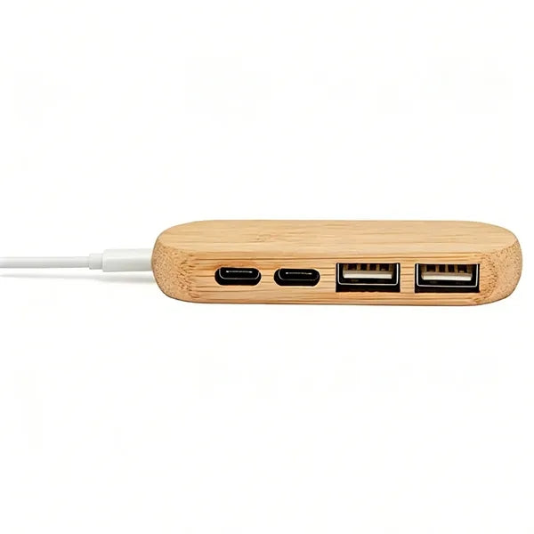 Office & Travel Eco-Friendly Bamboo USB Hub with Multi-Port