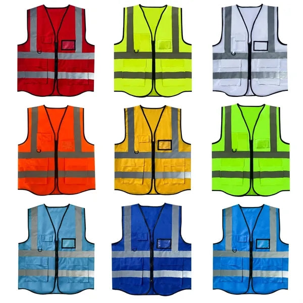 Reflective Safety Vest With Pocket Zipper