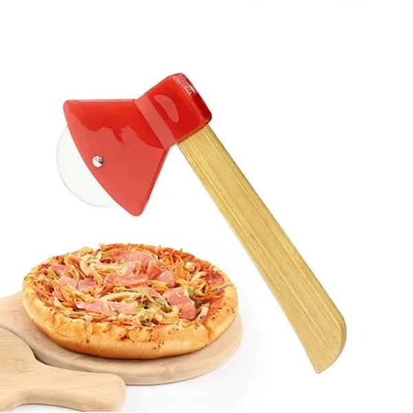 Stainless Pizza Cutter Bamboo Handle Kitchen Tools