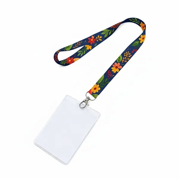 3/4" Dye Sublimated Lanyard With Clear Badge Holder
