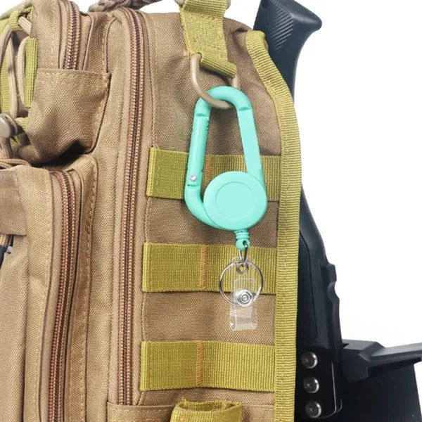 Outdoor Retractable Carabiner Keychain With Steel Wire Cord