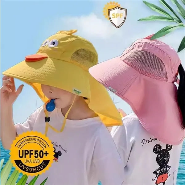 Wide Brim Sun Hatn for Kids with Neck Flap