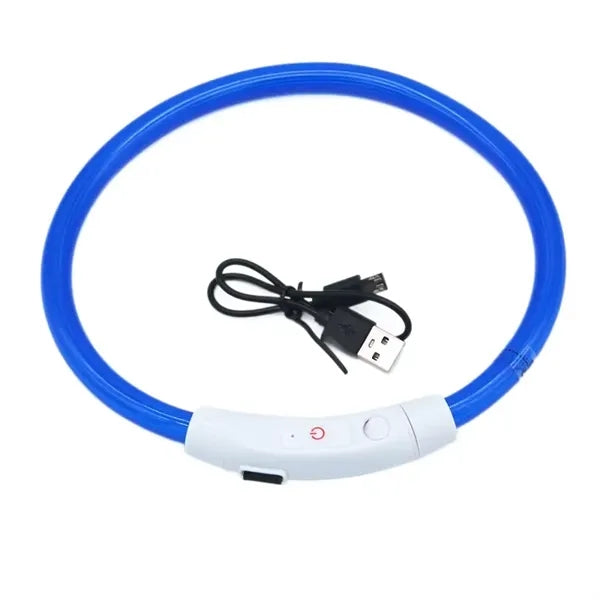 USB Rechargeable LED Dog Collar Night Safety Light