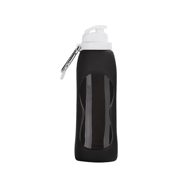 17oz Foldable Silicone Sports Water Bottle w/ Keychain