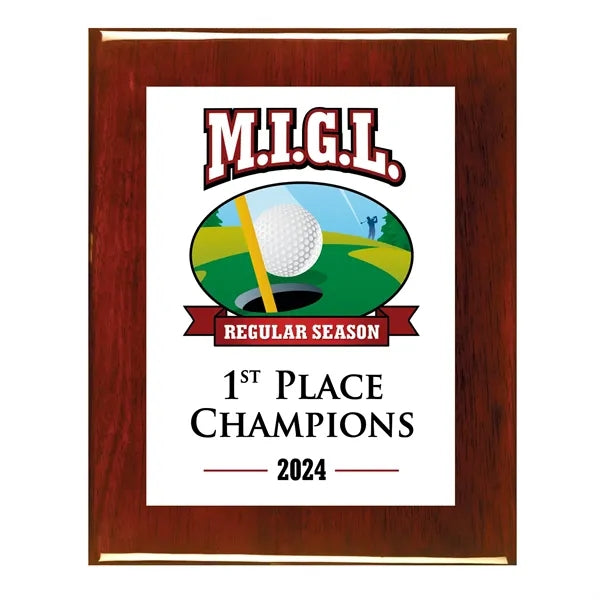 7" x 9" Rosewood Piano Plaque with Sublimated Plate