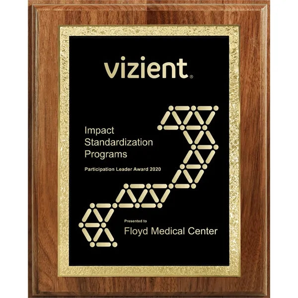 5" x 7" Walnut Plaque with Laser Engraved Florentine Plate