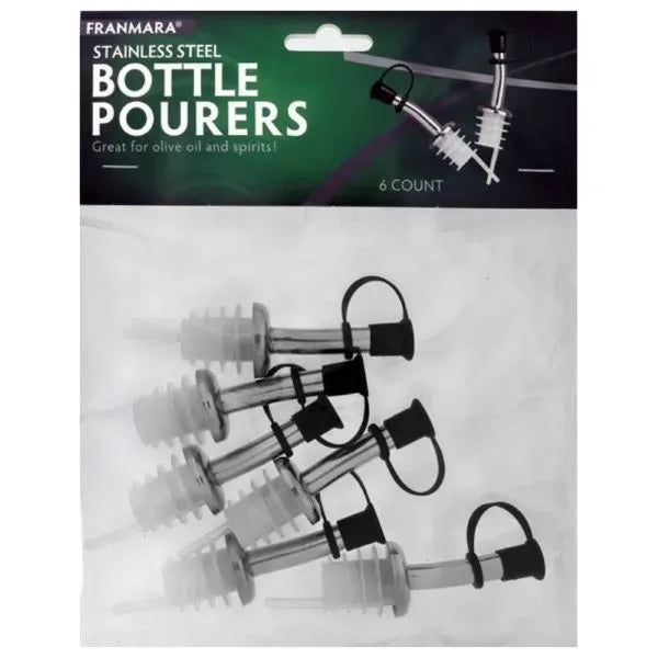 Bottle Pourer, Stainless Steel, Six Pack