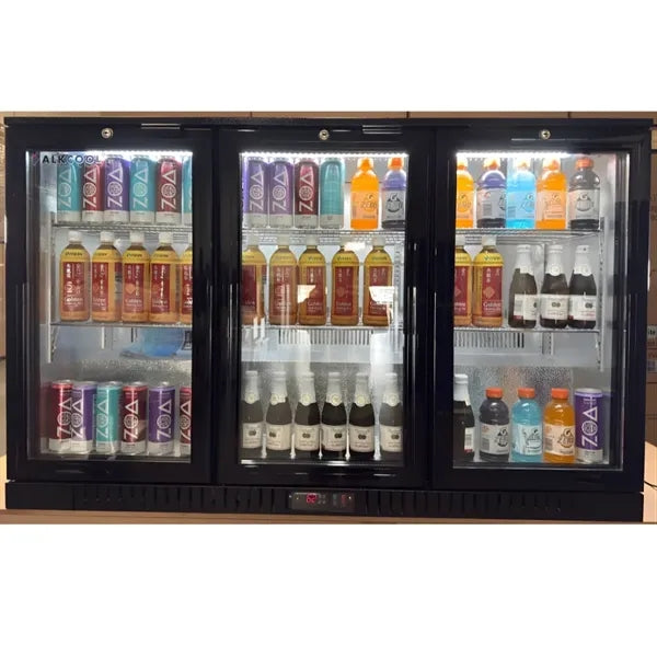 320L 3-Door Back Bar Beer Fridge Swing Door