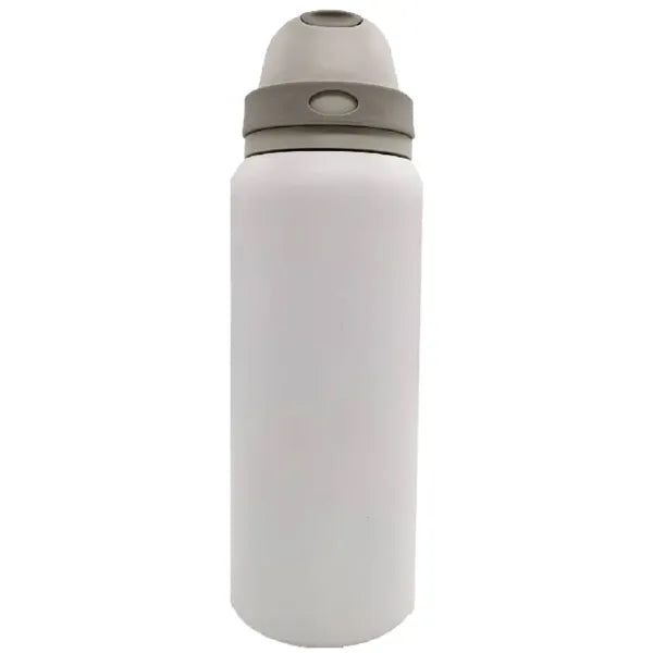 32 Oz. Stainless steel vacuum straw bottle w/push lid/spout