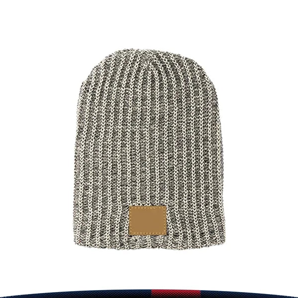 Cuddlowe Leather Patch Knit Beanie