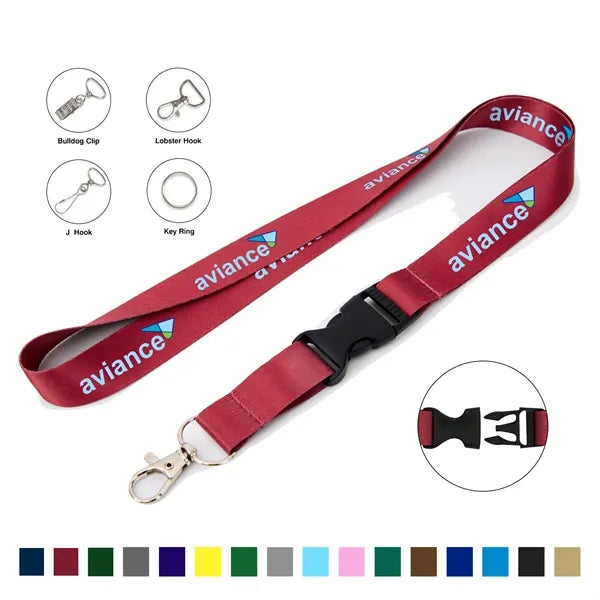 Slide Buckle Lanyard with Lobster Claw-36" x 3/4"