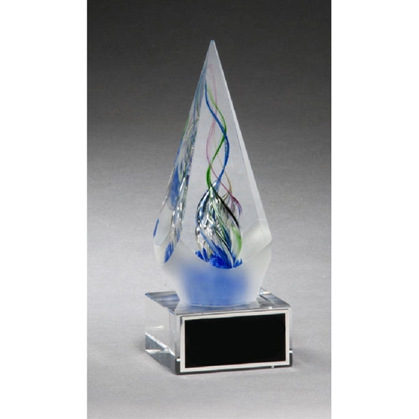 Arrow shaped art glass award 2 5/8 x 7 1/8