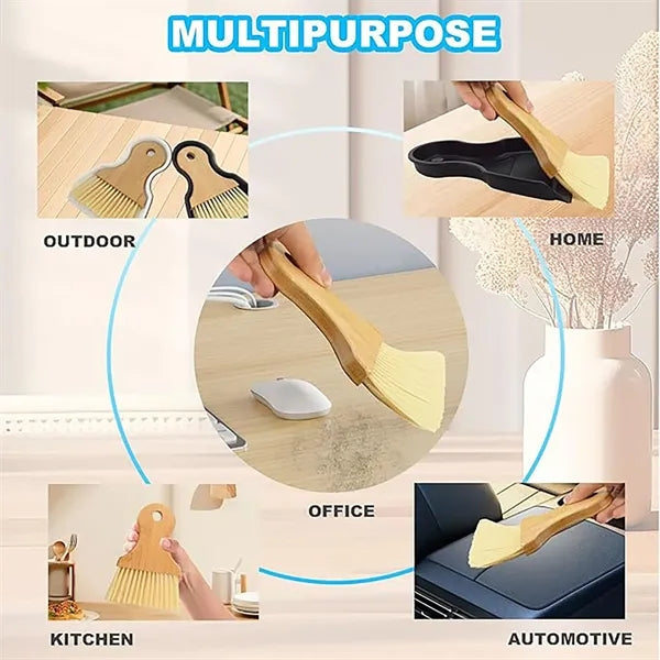 Solid Wood Handle Desktop Cleaning Brush Set