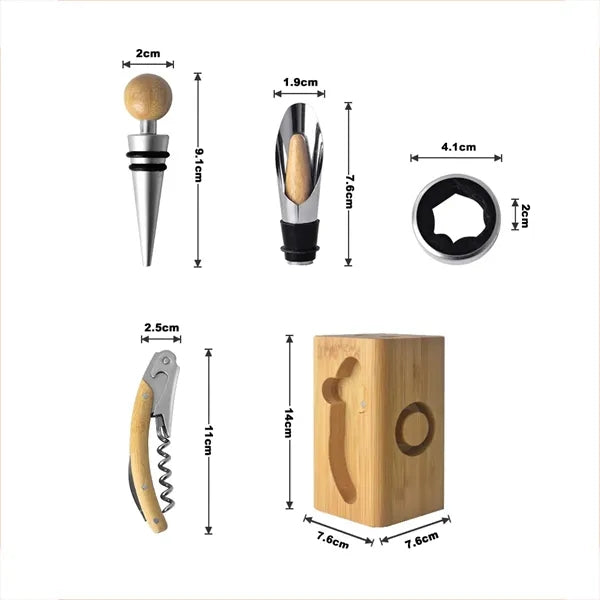Wooden base for wine opener (5-piece set)