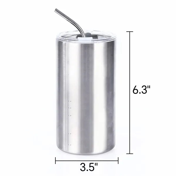 Stainless Steel Double Wall Thermos Cup with Straw