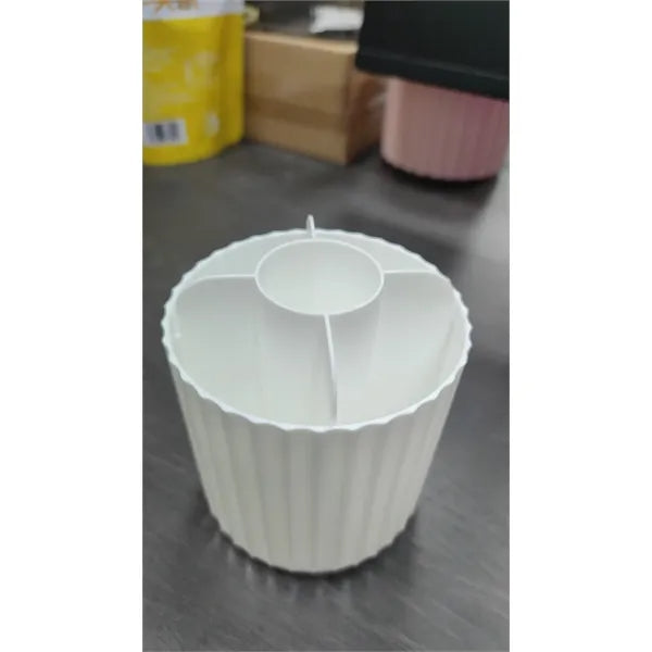 360 Rotating Makeup Brush Holder with Lid Pencil Organizer
