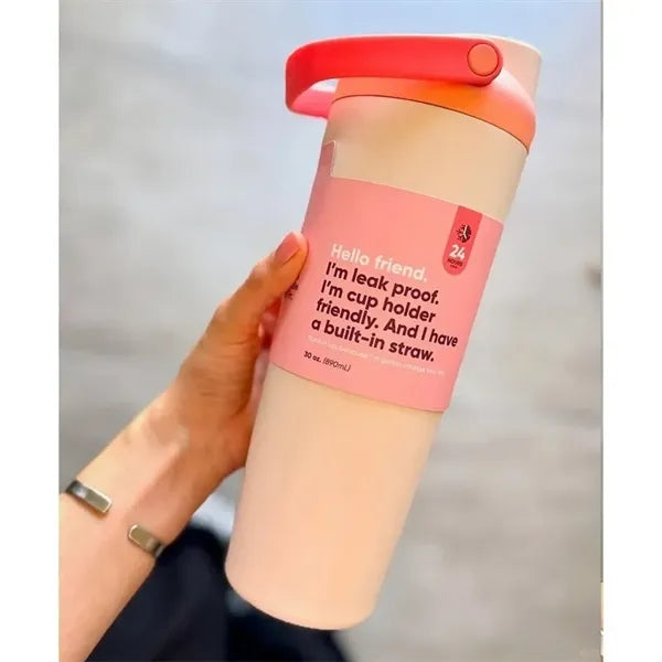 30oz Insulated Stainless Steel Water Bottle With Straw