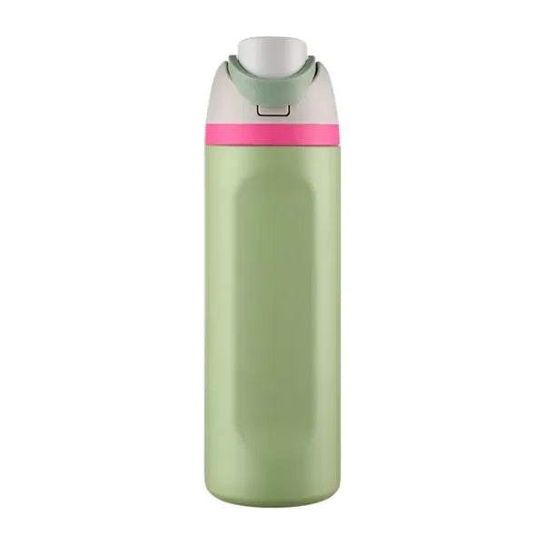 24 oz Push-Button Stainless Steel Bottle