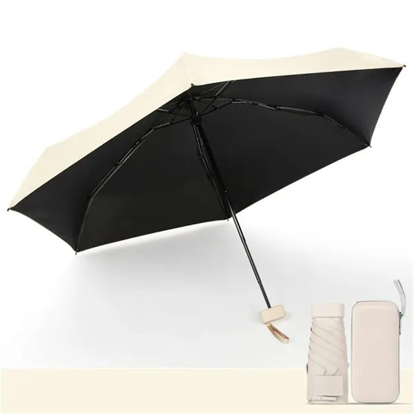 90cm Arc 5-Fold Mini Umbrella, 6 Ribs Lightweight Umbrella