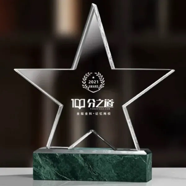 Star Crystal Award With Marble base