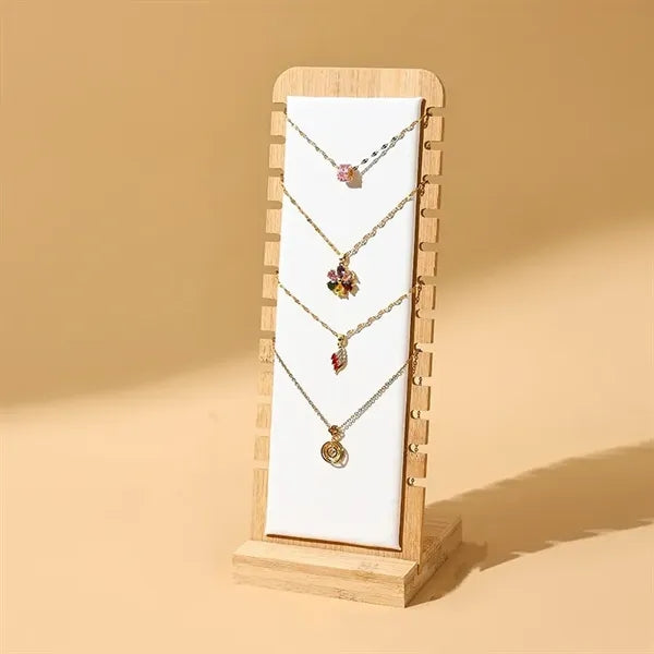 Bamboo Velvet Necklace Stand for Jewelry Organizer