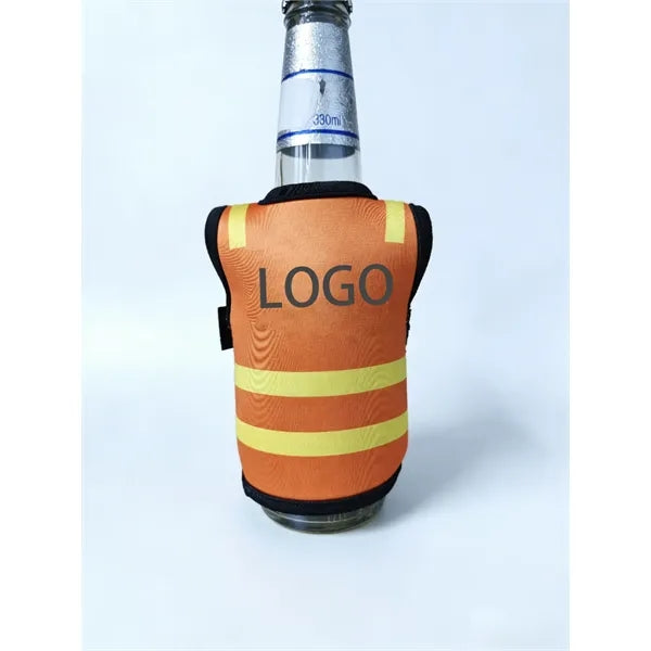 Safety Vest Style Bottle Cooler Koozie
