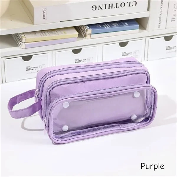 Detachable Large Capacity Pencil Case with Clear Window