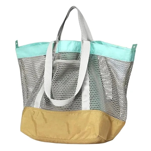 Single-Shoulder Mesh Storage Bag with Multiple Compartments