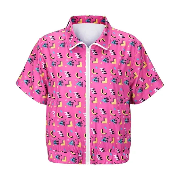 80s Retro Full-Zip Short Sleeve Jacket