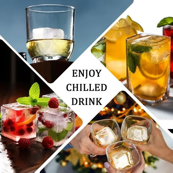 Large Ice Cube Tray with Lid for Whiskey
