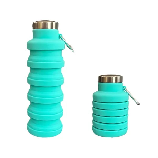 Silicone Collapsible Water Bottle with Carabiner