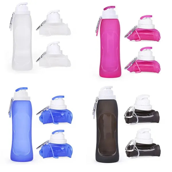 17 oz Silicone Collapsible Water Bottle with Custom Logo