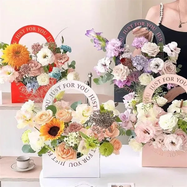 Kraft Paper Bouquet Gift Tote Bag W/ Handle