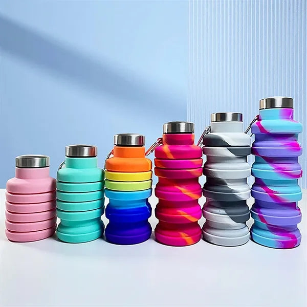 17 oz Collapsible Water Bottles With Carabiner