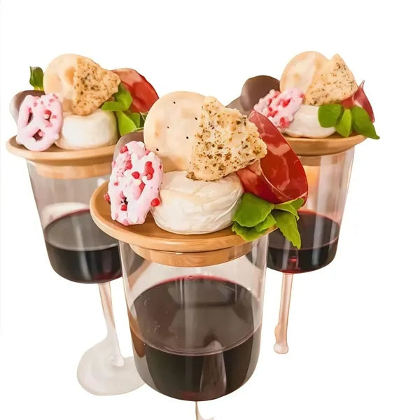 Wine glass charcuterie topper