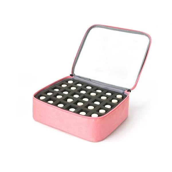 Nail Polish Organizer Case with Clear Window 30 Slots