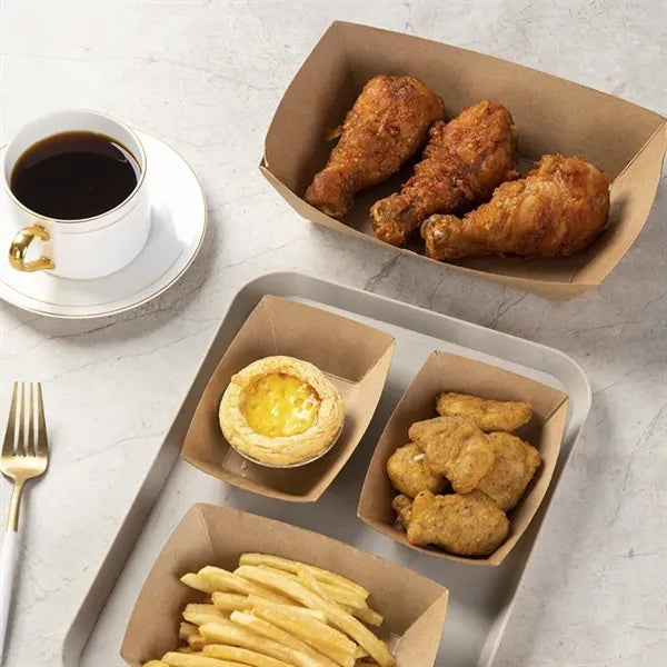 Disposable Kraft Paper Boat Tray Diners Snack Food Container